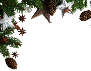 Christmas corner border with decorative elements