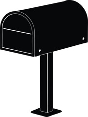 mailbox vector, post container silhouette
