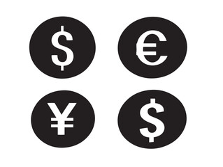 Currency silhouette vector icon design for financial themes