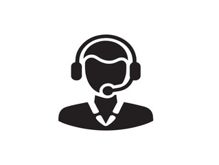 Clean flat vector design of customer self service symbol