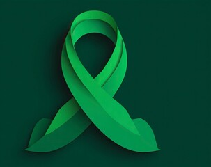 Dynamic vector illustration of a green ribbon for men, ideal for awareness campaigns, promotional materials, and celebratory events, symbolizing support and solidarity.