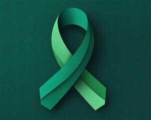 Vibrant green ribbon design for men, perfect for awareness campaigns, supporting causes, or adding a touch of style and solidarity.