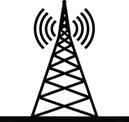 radio tower vector, communication structure silhouette
