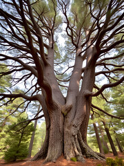 the majestic Pino Loricato (Bosnian pine) a millennial age tree in the Pollino National Park. Pinus heldreichii, leucodermis. Calabria and Basilicata, Italy