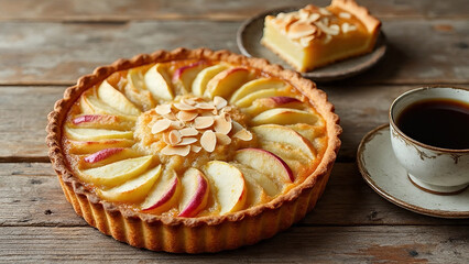 Delicious baked dessert cake pastry on a plate