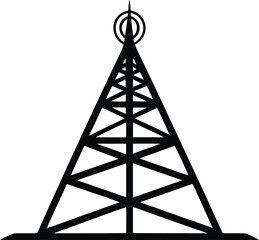 radio tower vector, communication structure silhouette
