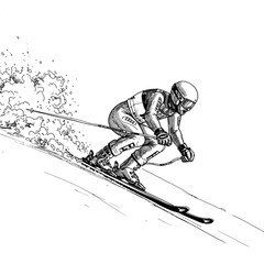 Downhill Skier vector