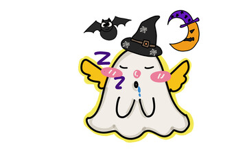 a cute little ghost in sleep mode 
