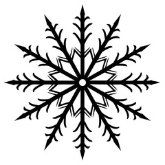 Black Colour frost pattern Vector Illustration, Solid White Background (2).eps