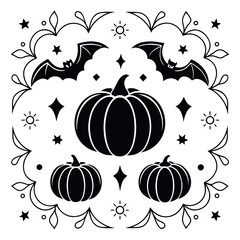 Black Colour halloween Vector Illustration, Solid White Background (3).eps