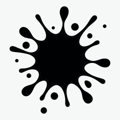 Black Colour splash Vector Illustration, Solid White Background (1).eps