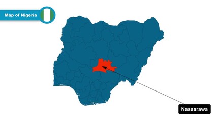 Nassarawa Map Video, Nigeria map, Political Map of Nigeria, with all states, national flag and borders, travel, education, geography, and global studies.