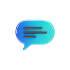 Blue speech bubble message chat communication dialog conversation talk discussion information exchange text on transparent background