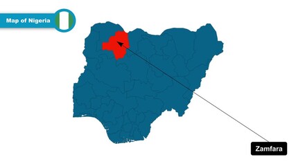 Zamfara Map Video, Nigeria map, Political Map of Nigeria, with all states, national flag and borders, travel, education, geography, and global studies.
