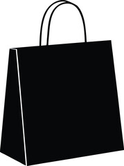 shopping bag vector, retail carrier silhouette
