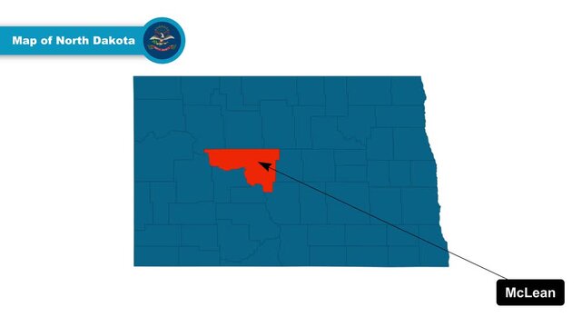 McLean Map Video, North Dakota map, Political Map of North Dakota, North Dakota United States, with all states, national flag and borders, travel, education, geography, and global studies.