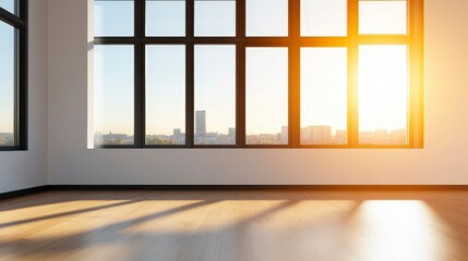 Bright Corporate Office Interior with Ample Sunlight and Modern Design Elements for Professional Use