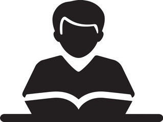 Stylish Education Symbol in Elegant Solid Black Silhouette Vector Illustration Artwork