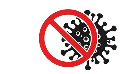 No coronavirus sign isolated on white background to prevent infection spread
