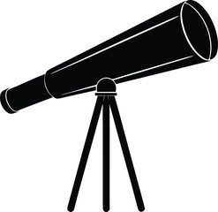 telescope vector, stargazing tool silhouette
