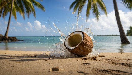 coconuts on a palm tree