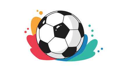 Obraz premium The beautiful game of soccer with vibrant colorful splashes representing action and excitement.