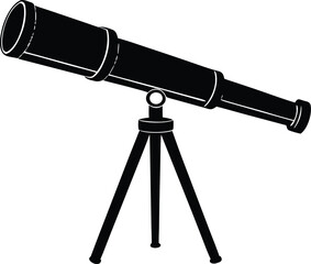 telescope vector, stargazing tool silhouette
