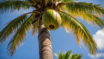 coconuts on a palm tree