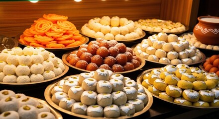 Indian Sweets Galore: A Festive Display of Traditional Confections