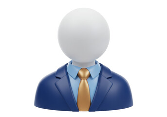 Isolated faceless businessman avatar in suit with tie for web communication design icon