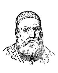 Ali Pasha, commonly known as Ali Pasha of Ioannina, was an Albanian ruler who served as Ottoman pasha, old vintage illustration, 1897