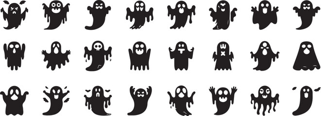 Ghost icon, Halloween ghost vector, Scary ghost silhouette, Spooky ghost clipart, Cartoon ghost design, Funny ghost illustration, Haunted spirit logo, Creepy ghost graphic, Horror ghost outline, Cute 