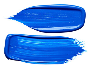 Obraz premium Two vibrant, textured strokes of deep blue paint