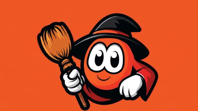 Friendly witch cartoon character