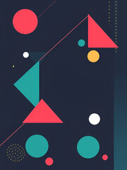 Trendy triangles lines, round elements and circles. Vector Illustration For Wallpaper, Banner, Background, Card, Book Illustration, landing page