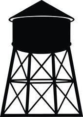 water tower illustration, utility icon
