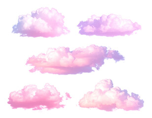 Pastel pink and purple clouds