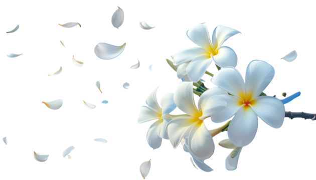 White flowers with falling petals