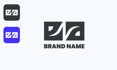 ENA ambigram letter N negative space vector design, simple elegant logo element and template icon. Black isolated, easy editable