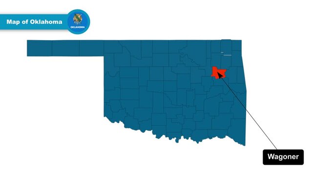 Wagoner Map Video, Oklahoma map, Political Map of Oklahoma, Oklahoma United States,with all states, national flag and borders, travel, education, geography, and global studies.