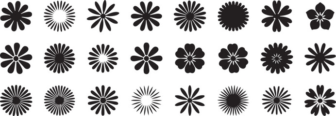 Flower icon, Floral vector design, Bloom flower silhouette, Decorative flower outline, Garden floral artwork, Tropical flower illustration, Cute flower clipart, Spring bloom graphic, Exotic flower sym