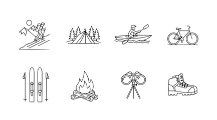 Fototapeta premium Vector art of outdoor activity icons