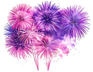 Vibrant fireworks display in shades of pink and purple (1)
