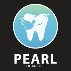 Shining Tooth with Dove - Dental Clinic Logo