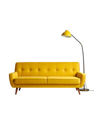 Yellow sofa and lamp.  Modern interior