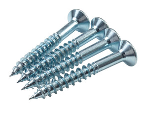 Close-up of four screws