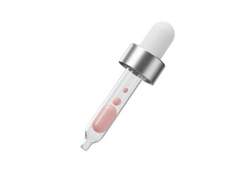 Isolated cosmetic dropper with liquid for product application or essential oil testing