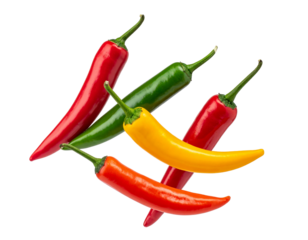 Vibrant chili peppers in various colors (1)