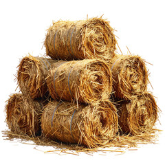 Stacked bales of straw