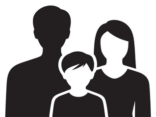 Stylish Family Concept in Elegant Bold Silhouette Vector Illustration Graphic Design
